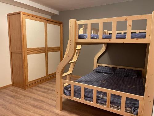a bunk bed room with two bunk beds at Gîtes Sax 3 in Dinant