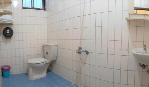 a bathroom with a toilet and a sink at Kenting Good Homestay in Kenting
