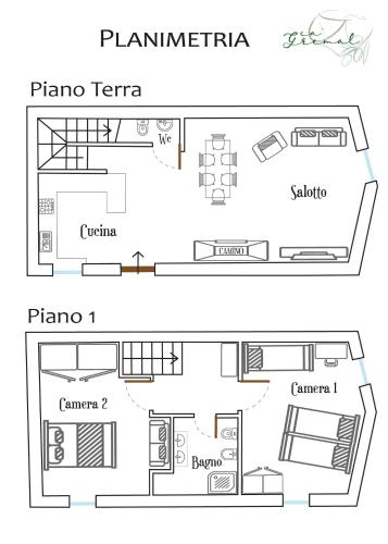 Ca' Gremal - Casa vacanze tra le colline del Garda - Calmasino di Bardolinoの見取り図または間取り図