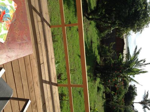 an overhead view of a fence withgrass on it at Hotel Taura'a in Hanga Roa