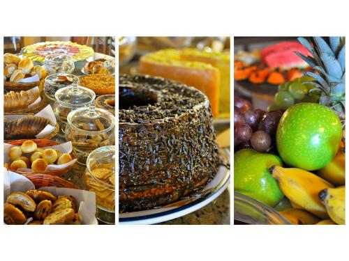 a collage of pictures of different types of food at Hotel Matsubara in Campos do Jordão