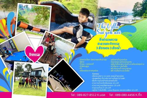 a collage of photos of a boy in a tie at The Villa Sai yok noi in Khlong Luang
