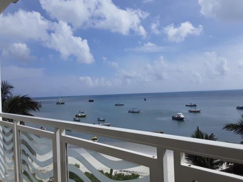 a view of the ocean from a balcony at Diamond Plaza in Grand Anse