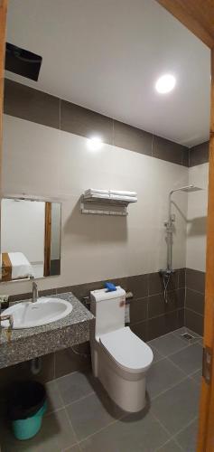 a bathroom with a toilet and a sink at Anh Đào Hotel in Vung Tau