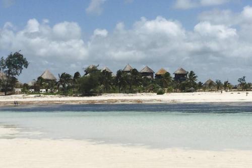 a group of houses on a beach with the water at Fortamu - Tembo House in Watamu