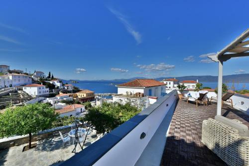 a view from the balcony of a house at Villa Loukia in Hydra