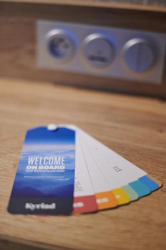 a credit card sitting on top of a table at Kyriad Hotel Laval in Laval
