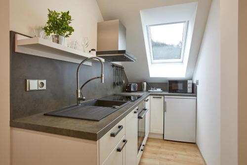 Küche/Küchenzeile in der Unterkunft Apartmány Pustevny
