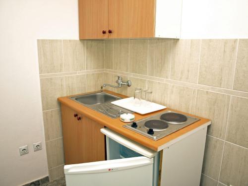 Kuchyň nebo kuchyňský kout v ubytování Arabela Apartments