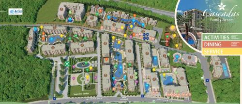 a site map of a amusement park at Cascadas Family Resort in Sunny Beach