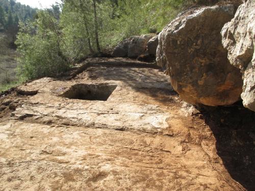 a small hole in the side of a rock at Khan Ein Karem Boutique Hotel in Jerusalem