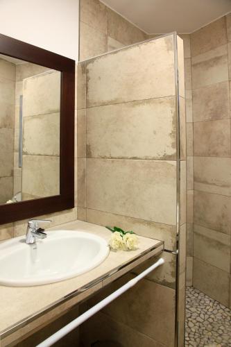 a bathroom with a sink and a mirror at Casa de campo Canoret, Benissa, Alicante , Spain in Benissa