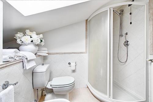 a bathroom with a shower and a toilet at A casa di Cinzia in Forte dei Marmi