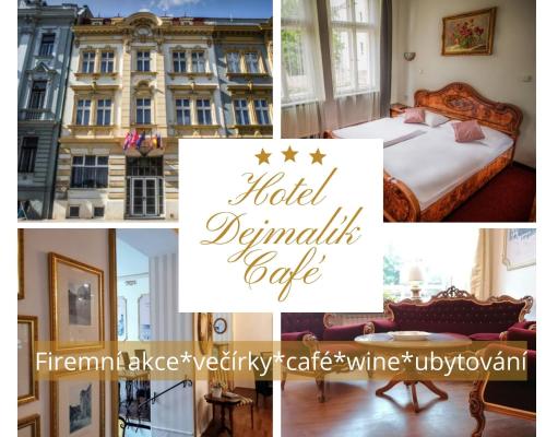 a collage of pictures of a hotel in paris at Hotel Dejmalik in Litoměřice