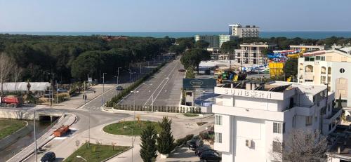 an aerial view of a street in a city at HOTEL Apartments ARDO in Golem