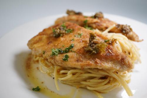 a plate of pasta at La Bella Boutique Hotel in Tagaytay