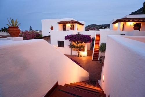 a view of a white house with a stairway at Gattopardo Park Hotel in Lipari