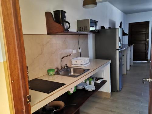 Kuchyň nebo kuchyňský kout v ubytování Cabinas El Colibri, Apart Hotel