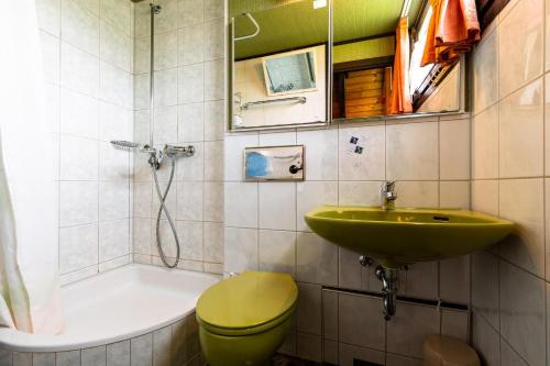 Koupelna v ubytování Ferienwohnpark Immenstaad am Bodensee Nurdachhaus Typ 7 ND 30