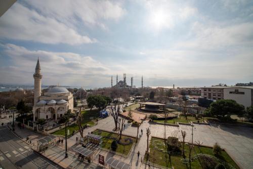 a view of a city with a mosque and a street at World Heritage Center Hotel in Istanbul