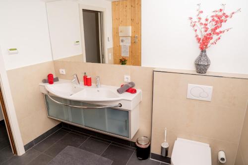 a bathroom with a sink and a toilet at Apartment Jessica in Leogang