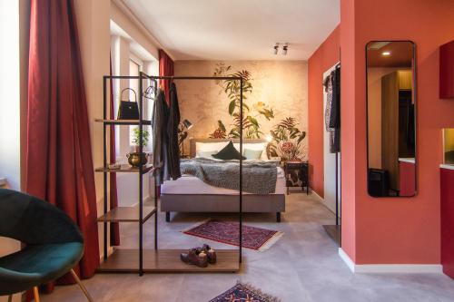 Ένα ή περισσότερα κρεβάτια σε δωμάτιο στο Astoria Apartments