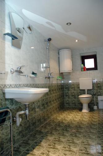 a bathroom with a sink and a toilet at The House in Shipka in Shipka