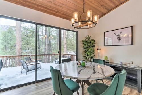 a dining room with a table and chairs at about 8 Mi to State Park and Trails Pine Mountain Home in Pine