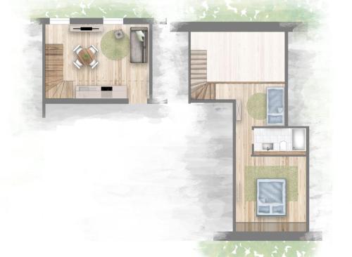 a drawing of a floor plan of a house at Gutshof Schirgiswalde in Schirgiswalde