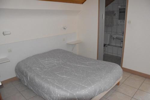 a bedroom with a bed and a shower at Hotel Gai Relais in Gérardmer