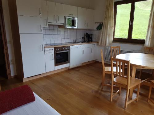 Dapur atau dapur kecil di Apartments Spiegl Holzmann