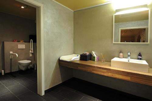 ルクセンブルクにあるイル ピッコロ モンドの洗面台とトイレ付きのバスルーム