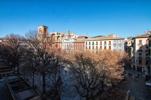 a view of a city with trees and buildings at Bib Rambla Luxury Apartments in Granada