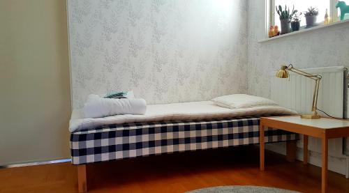 Postel nebo postele na pokoji v ubytování Gästrum Vasaloppets vintervecka