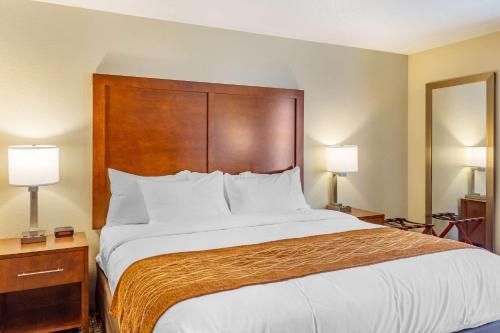 Katil atau katil-katil dalam bilik di Comfort Inn DeKalb - University Area
