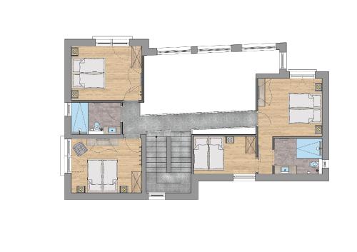 a floor plan of a house at Chalet Isabella in Kaltenbach