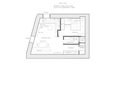 a floor plan of a house at Keresbino Hydra Port House in Hydra