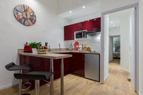 Køkken eller tekøkken på Large one bedroom flat in the Old Town