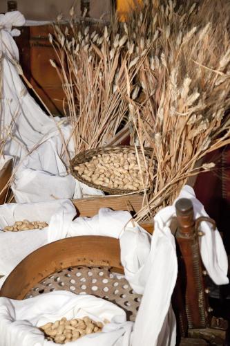 two baskets filled with peanuts and dry grass at Agriturismo Baglio Fontana in Buseto Palizzolo