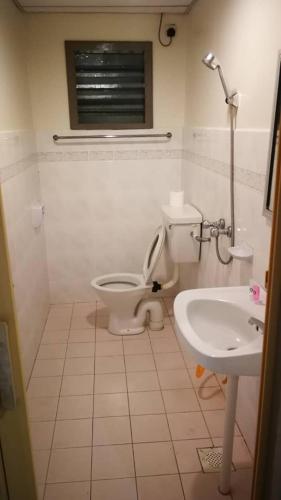 a bathroom with a toilet and a sink at Pangkor staycation apartment in Pangkor