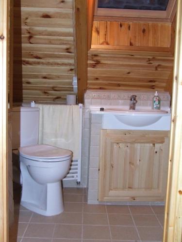 a bathroom with a toilet and a sink at Csátó Vendégház in Tihany