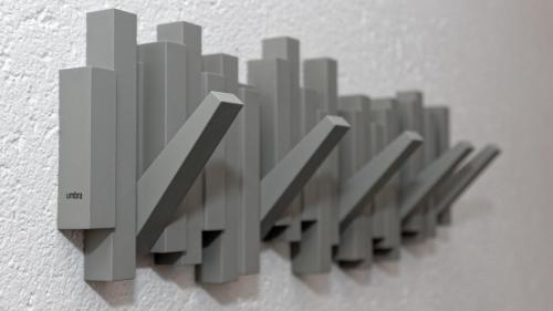 a row of gray objects on a wall at Suit' & Frühstück Zum Latschen - Adults Only in Mauth