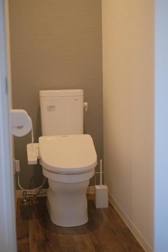 a bathroom with a white toilet in a room at Megu Fuji 2021 in Fujiyoshida