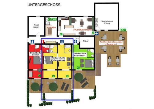 a floor plan of the residences at embassyolis at Suit' & Frühstück Zum Latschen - Adults Only in Mauth