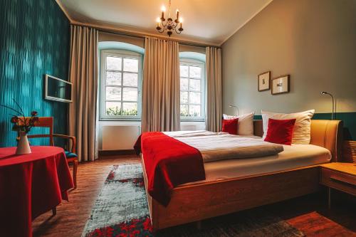 Llit o llits en una habitació de Landgasthaus am Ufer
