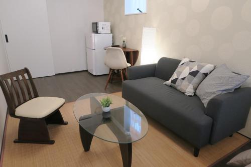 Χώρος καθιστικού στο neko neko apartment