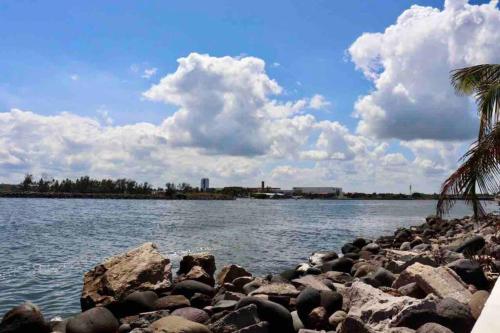 a group of rocks on the shore of a body of water at NUEVO Estudio en Playas Vicente Fox. ¡Excelente ubicación! in Boca del Río