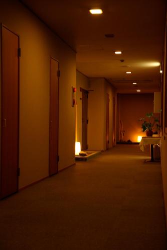 an empty hallway in an office building at Shosenkaku in Nagano