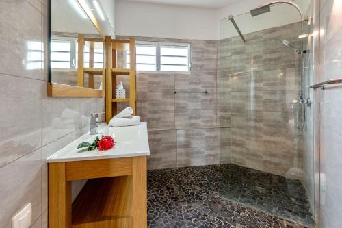 Um banheiro em Villa du Cap 5 étoiles piscine et vue mer exceptionnelle