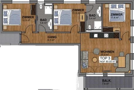 a floor plan of a house with at A Casa Elements in Serfaus